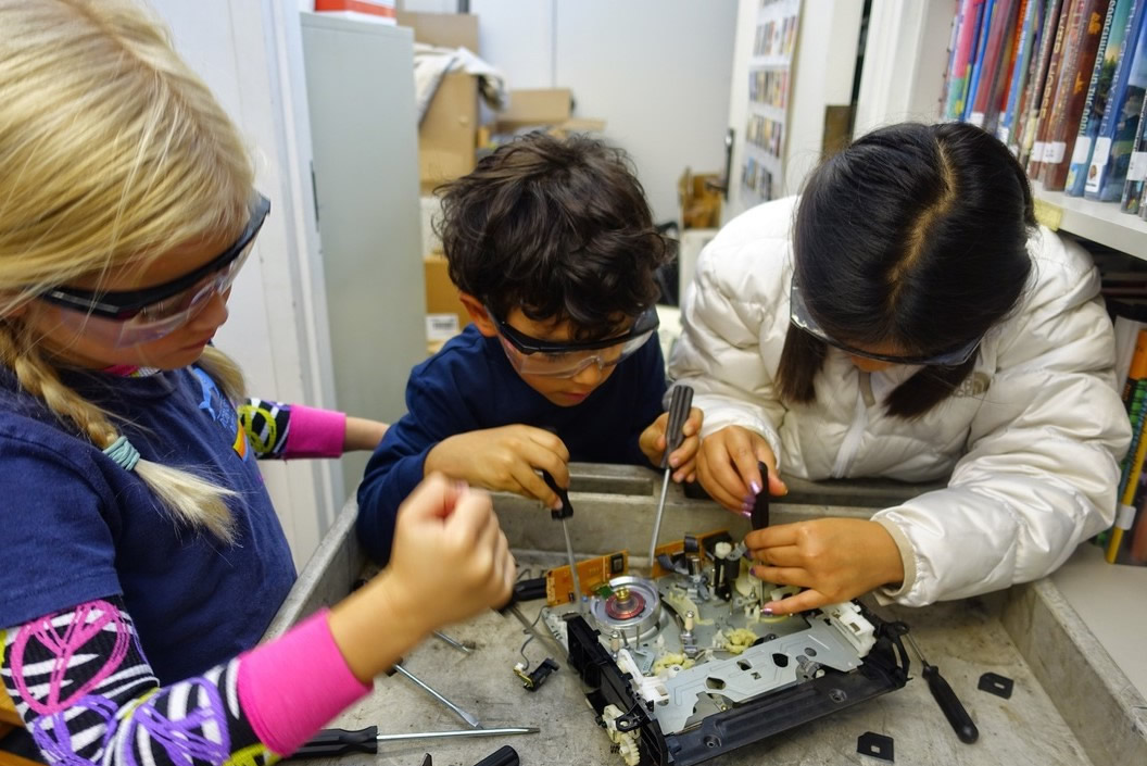 This is an image of students working together in a pod.